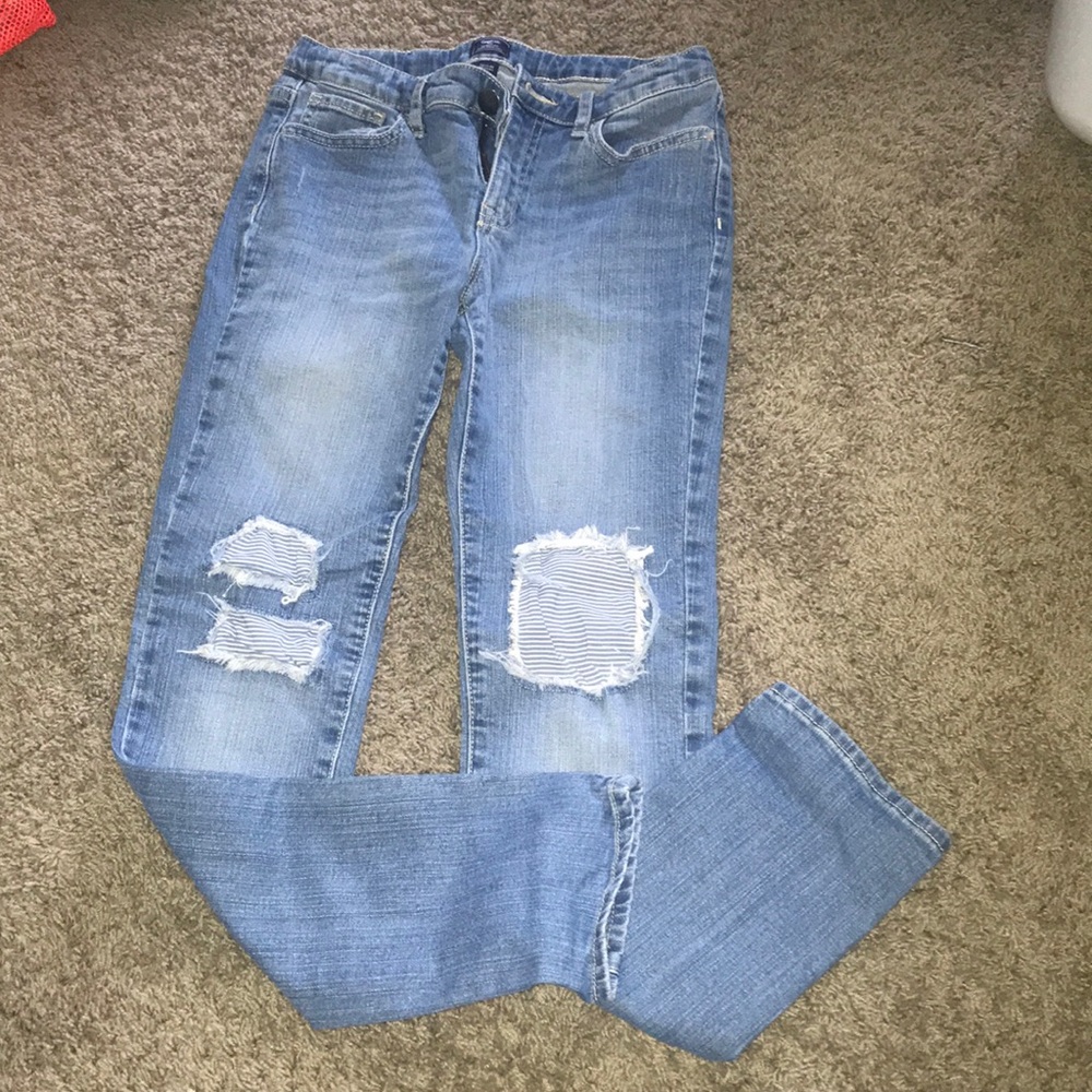 Gap Kids Light-Wash Jeans With Stripped Patches